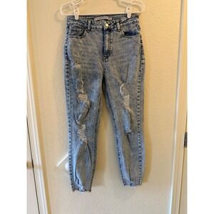TINSEL TOWN Acid Wash Ripped Denim Jeans Women's Size 9